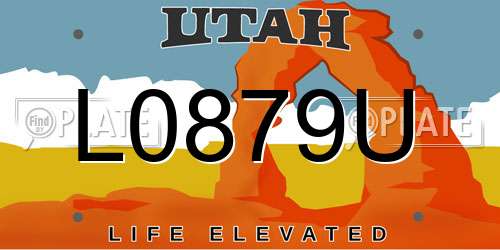 L0879U Utah License Plate