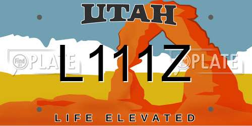 L111Z Utah License Plate