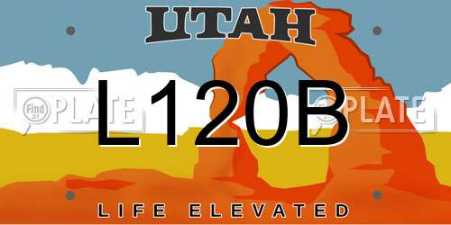 L120B Utah License Plate