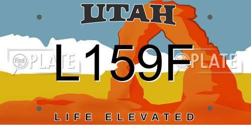 L159F Utah License Plate