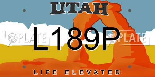 L189P Utah License Plate