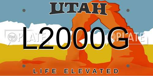 L2000G Utah License Plate