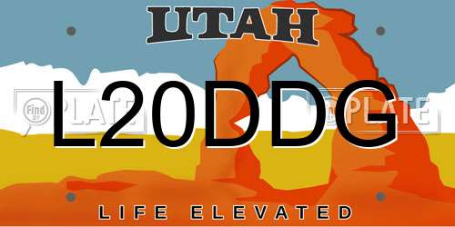 L20DDG Utah License Plate