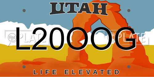 L20OOG Utah License Plate