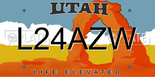L24AZW Utah License Plate