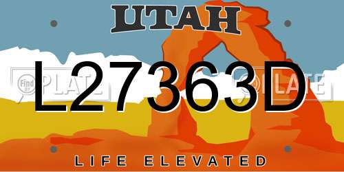 L27363D Utah License Plate