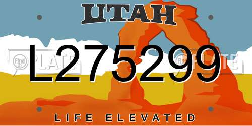 L275299 Utah License Plate