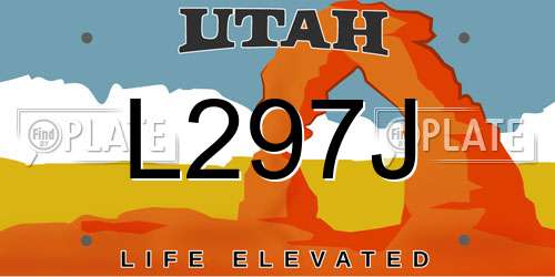 L297J Utah License Plate
