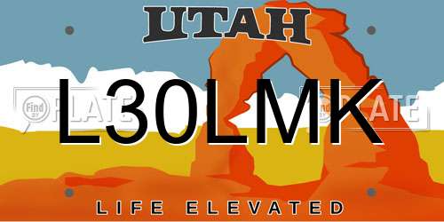 L30LMK Utah License Plate