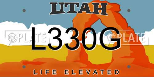 L330G Utah License Plate
