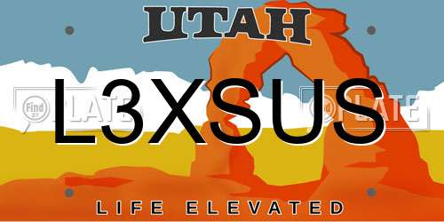 L3XSUS Utah License Plate