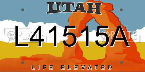 L41515A Utah License Plate