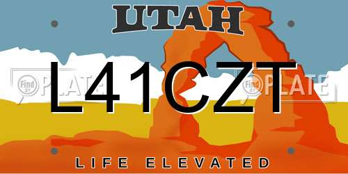L41CZT Utah License Plate