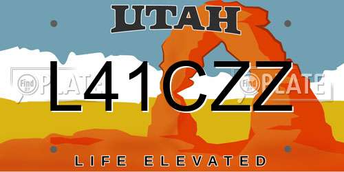 L41CZZ Utah License Plate