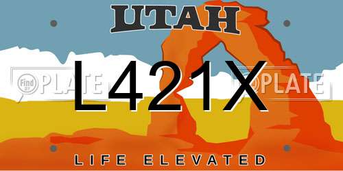 L421X Utah License Plate