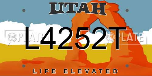 L4252T Utah License Plate