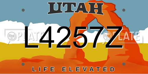 L4257Z Utah License Plate