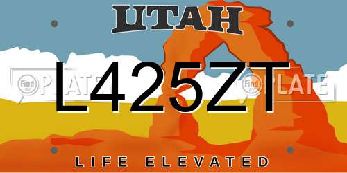 L425ZT Utah License Plate