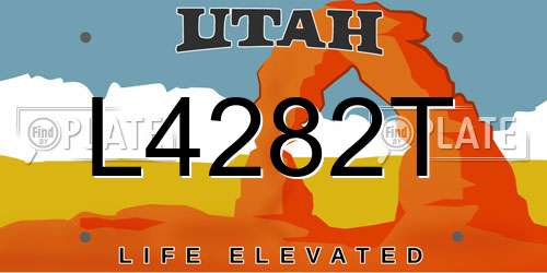 L4282T Utah License Plate