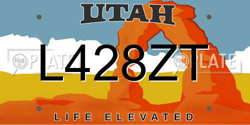 L428ZT Utah License Plate