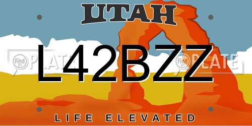 L42BZZ Utah License Plate