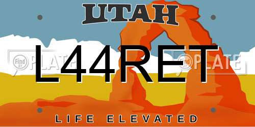 L44RET Utah License Plate