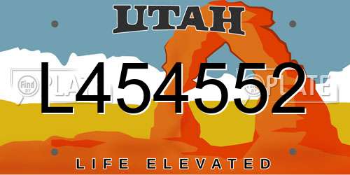 L454552 Utah License Plate