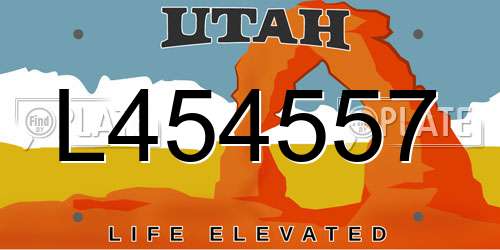 L454557 Utah License Plate