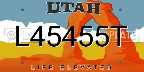L45455T Utah License Plate