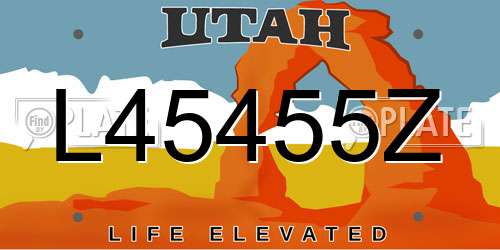 L45455Z Utah License Plate