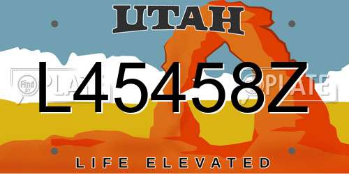 L45458Z Utah License Plate