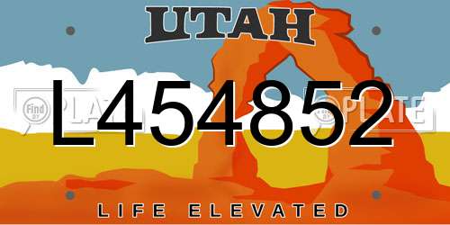 L454852 Utah License Plate