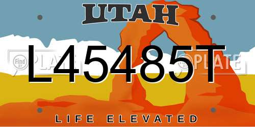 L45485T Utah License Plate