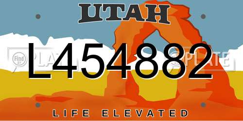 L454882 Utah License Plate