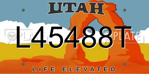 L45488T Utah License Plate