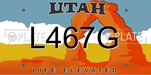L467G Utah License Plate