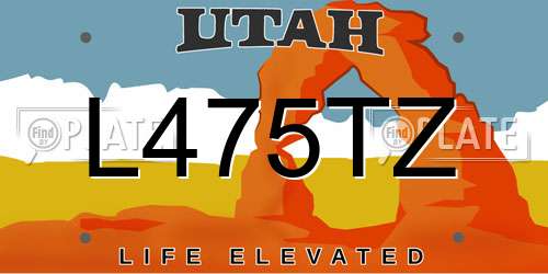 L475TZ Utah License Plate