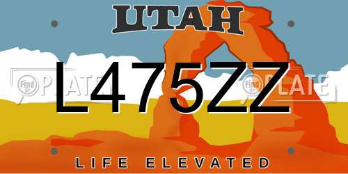L475ZZ Utah License Plate