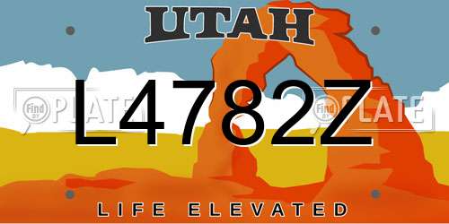 L4782Z Utah License Plate