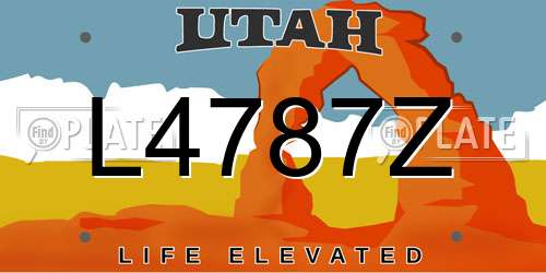 L4787Z Utah License Plate
