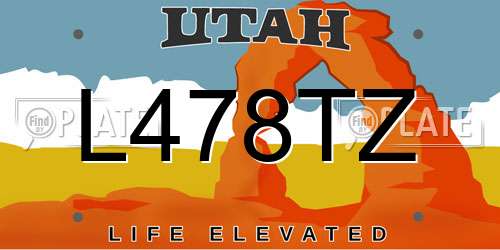 L478TZ Utah License Plate