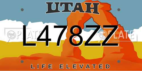 L478ZZ Utah License Plate