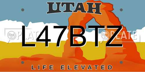 L47BTZ Utah License Plate