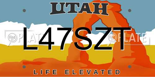 L47SZT Utah License Plate