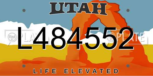 L484552 Utah License Plate