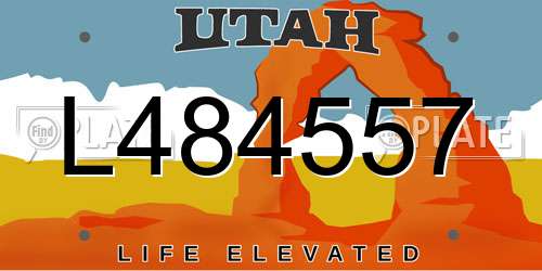 L484557 Utah License Plate
