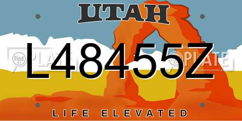 L48455Z Utah License Plate