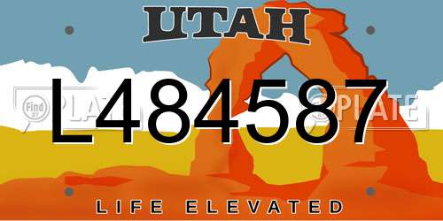 L484587 Utah License Plate