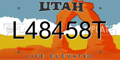L48458T Utah License Plate