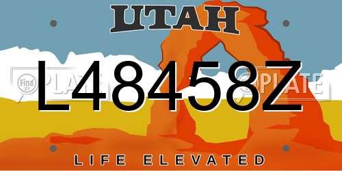 L48458Z Utah License Plate
